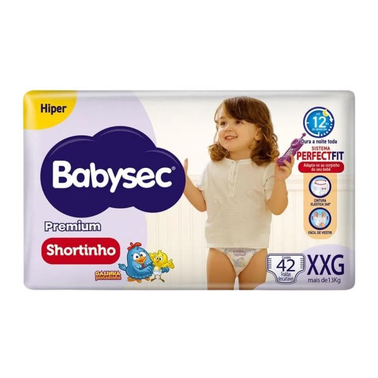 Fralda Babysec Premium Roupinha Hiper XXG 42 Fraldas