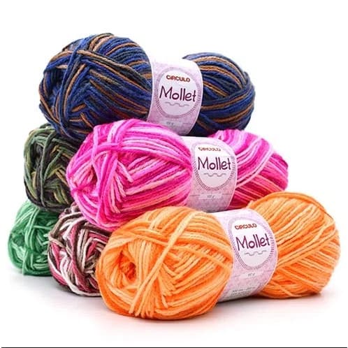 Kit 6 Lã Mollet Círculo Novelos 500 TEX 80 Metros 40g Crochê Amigurumi Artesanato Moda DIY Roupas
