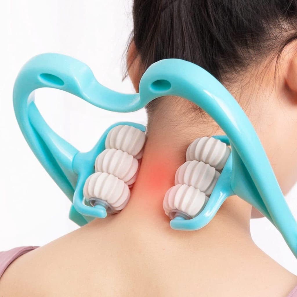 Massageador de Pescoço manual alivia dores musculares coluna cervical nuca ombros