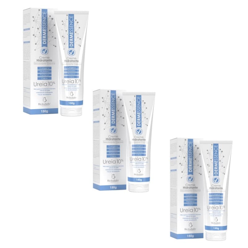 kit com 3 Creme DERMESSENCE Hidratante Corporal - 150g - (10% Ureia) Bio Instinto