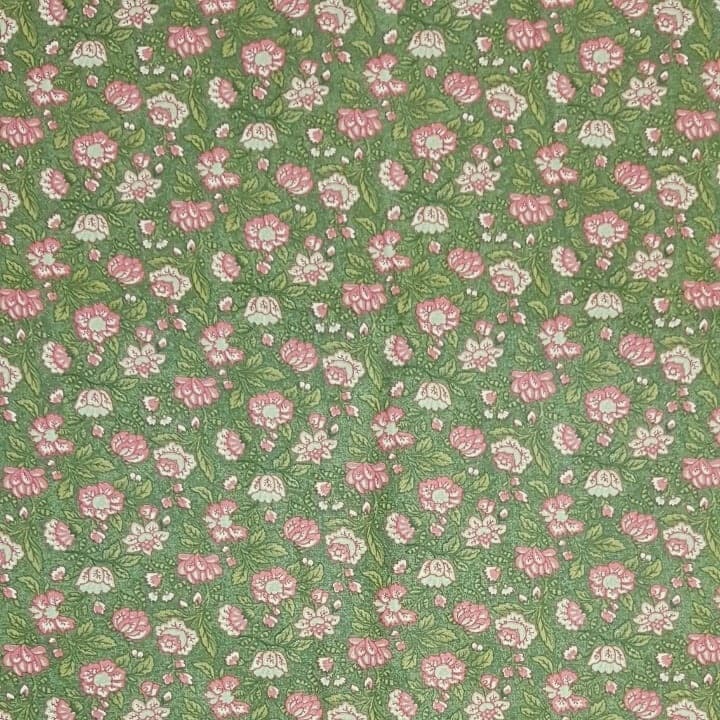 Tecido Patchwork Floral Brigitte Bardot Verde Musgo 18064505