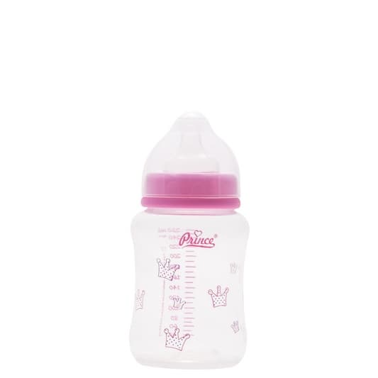 Mamadeira 360ml Boca Larga Acinturada Bico Orto Assimétrico Rosa Prince