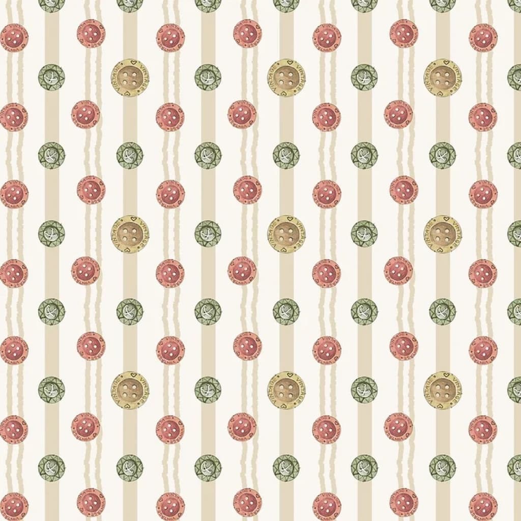 Tecido Patchwork Digital Botões Bege Costurando CS004