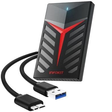 Kit 2 Case Gaveta Para Hd SSD 2.5" Externo Sata 3 Usb 3.0 Gamer Led
