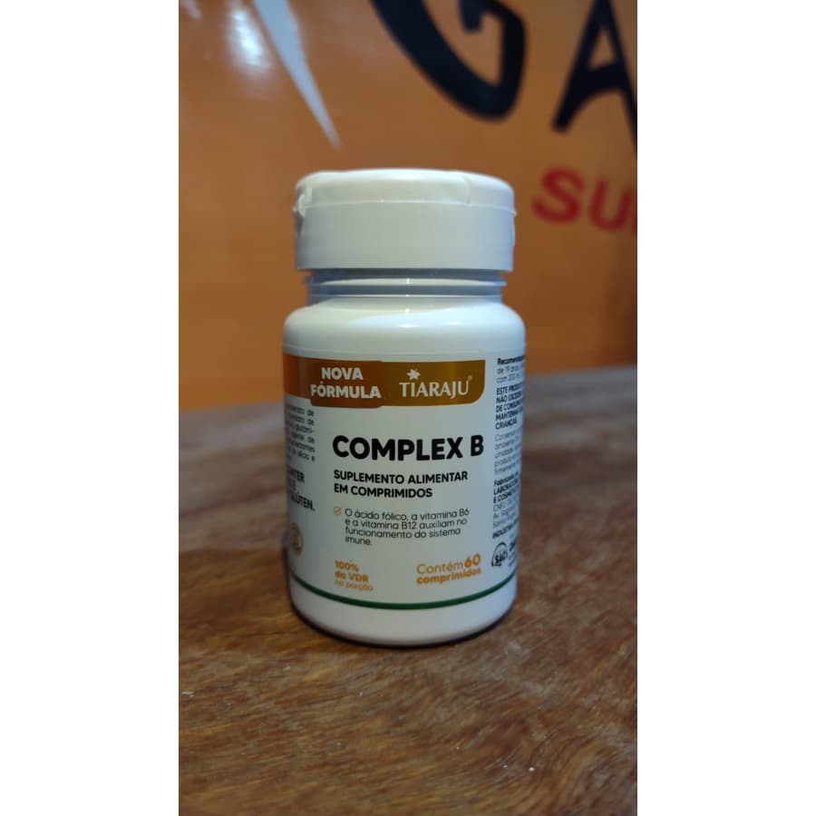 Complexo B Tiaraju 60 Comprimidos Vitaminas B1 B2 B3 B5 B6 B7 B9 B12 Suplemento Alimentar