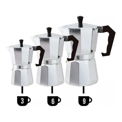 Cafeteira Expresso Italiana Em Alumínio E Aço Para 3 6 9 E 12 Xícaras

