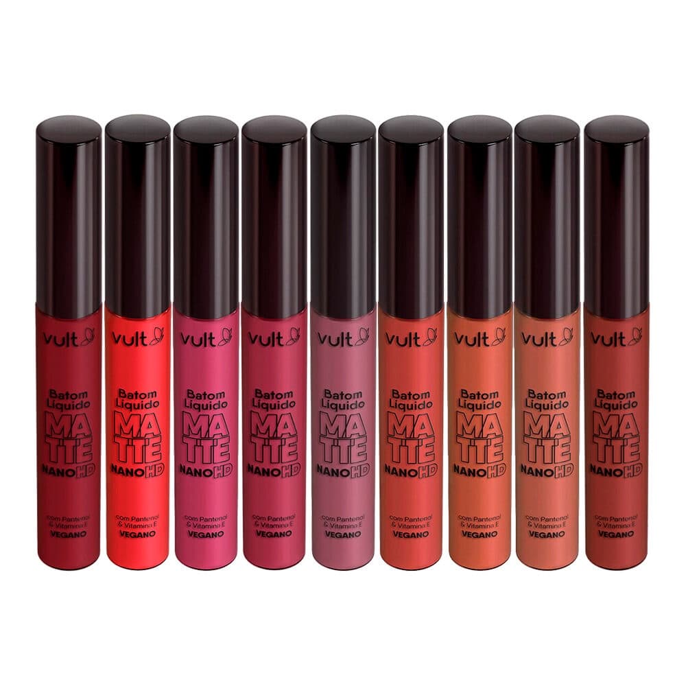 Batom Líquido Matte Todas Cores Aveludado Nano HD 5ml Vult
