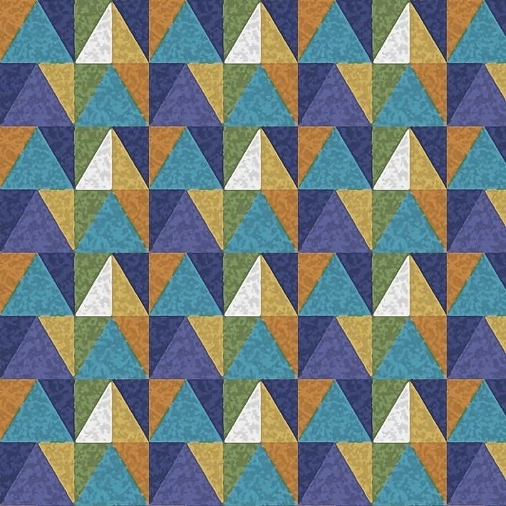 Tecido Patchwork Digital Triângulos Coloridos Esportes ES003
