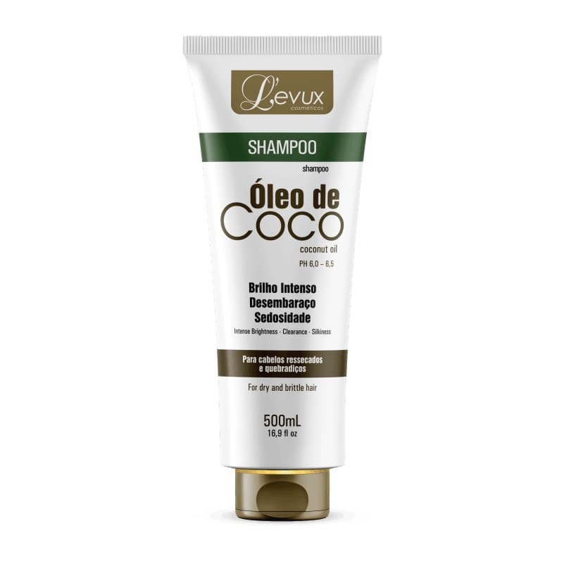 Shampoo Hidratante Brilho Óleo de Coco Levux 500ML