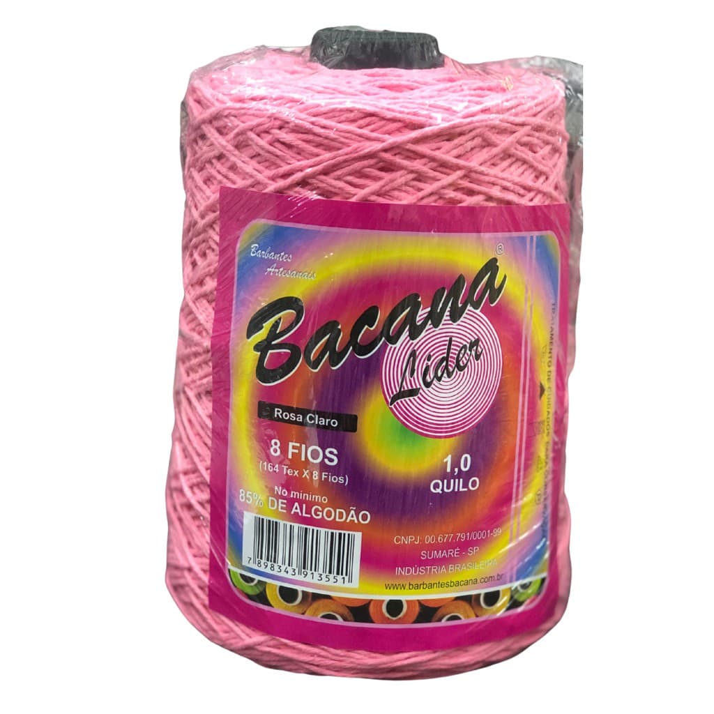 Barbante Bacana 1kg 08 Fios - Ideal Para Fazer Tapete Em Croche - 85% Algodão