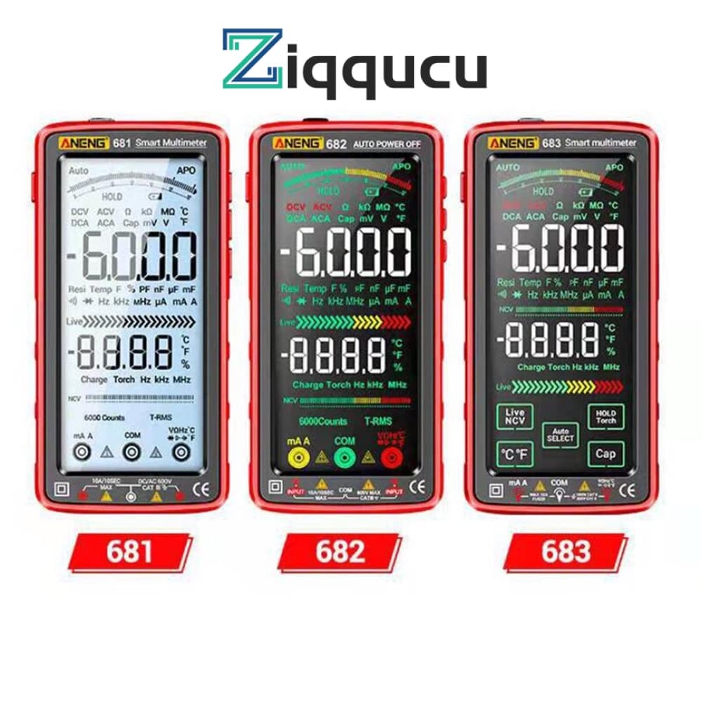 Ziqqqucu ANENG Multímetro Digital Recarregável 6000 Conta Ohmmeter Capa Ohm Hz Testador De Tensão De Diodo