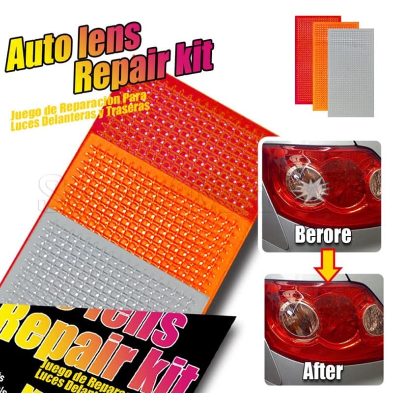 Patch De Reparo De Farolim De Carro/Kit Traseiro/Ferramenta Rápido De Bricolagem/Faróis Rachaduras Película De Polimento/Autocolantes De Sinalização De Giro De Automóveis