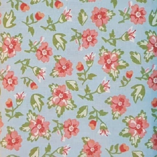 Tecido Patchwork Floral Fundo Azul 4734