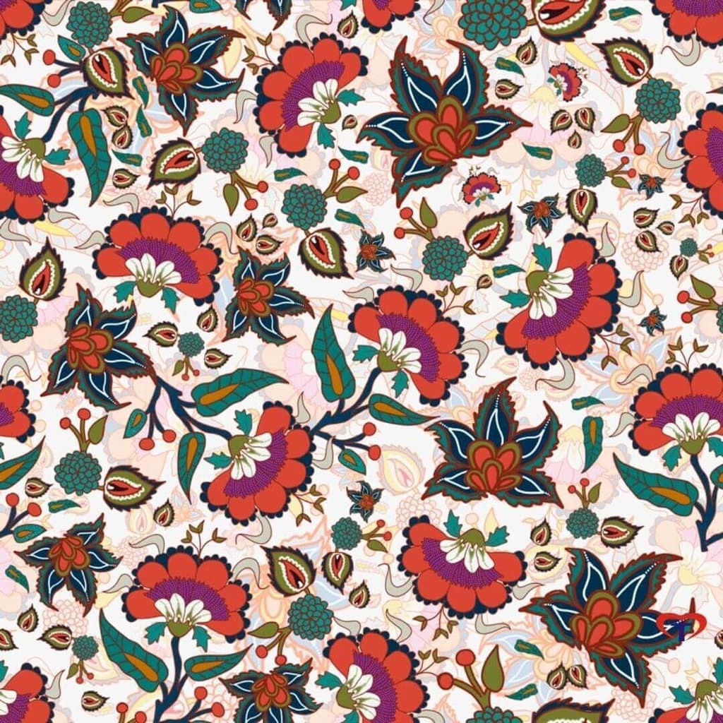 Tecido Patchwork Digital Floral Creme 9010036