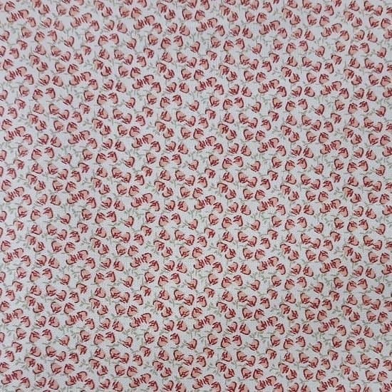 Tecido Patchwork Floral Botões Vermelho 3957