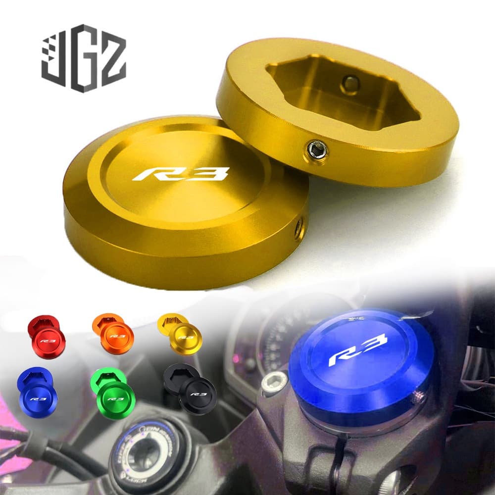 R3 Motocicleta CNC Triplo Árvore Haste Jugo Centro Tampa Garfo Dianteiro Cobre Para YAMAHA YZF-R3