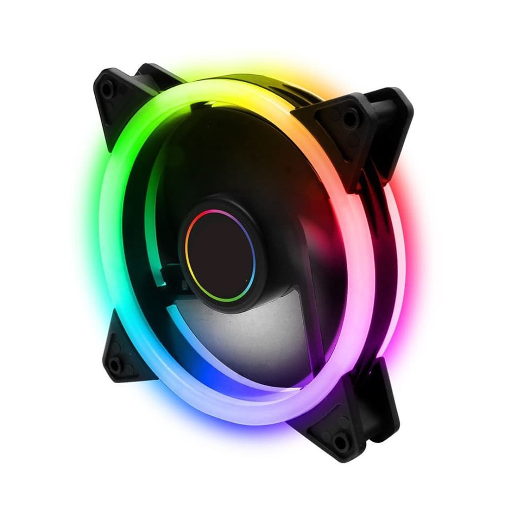 Fan Cooler 120mm 12cm Gamer Com LED RGB Fixo Para Gabinete PC Gamer