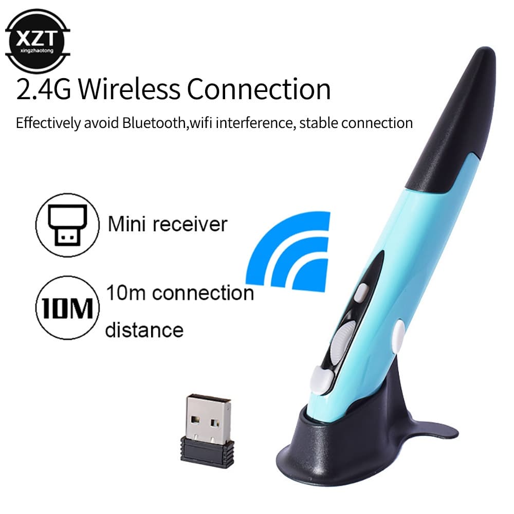 Rato Caneta Óptica Sem Fio De 2,4ghz Ajustável 500/1000DPI Flip Apresentadora Para PC Android air mouse
