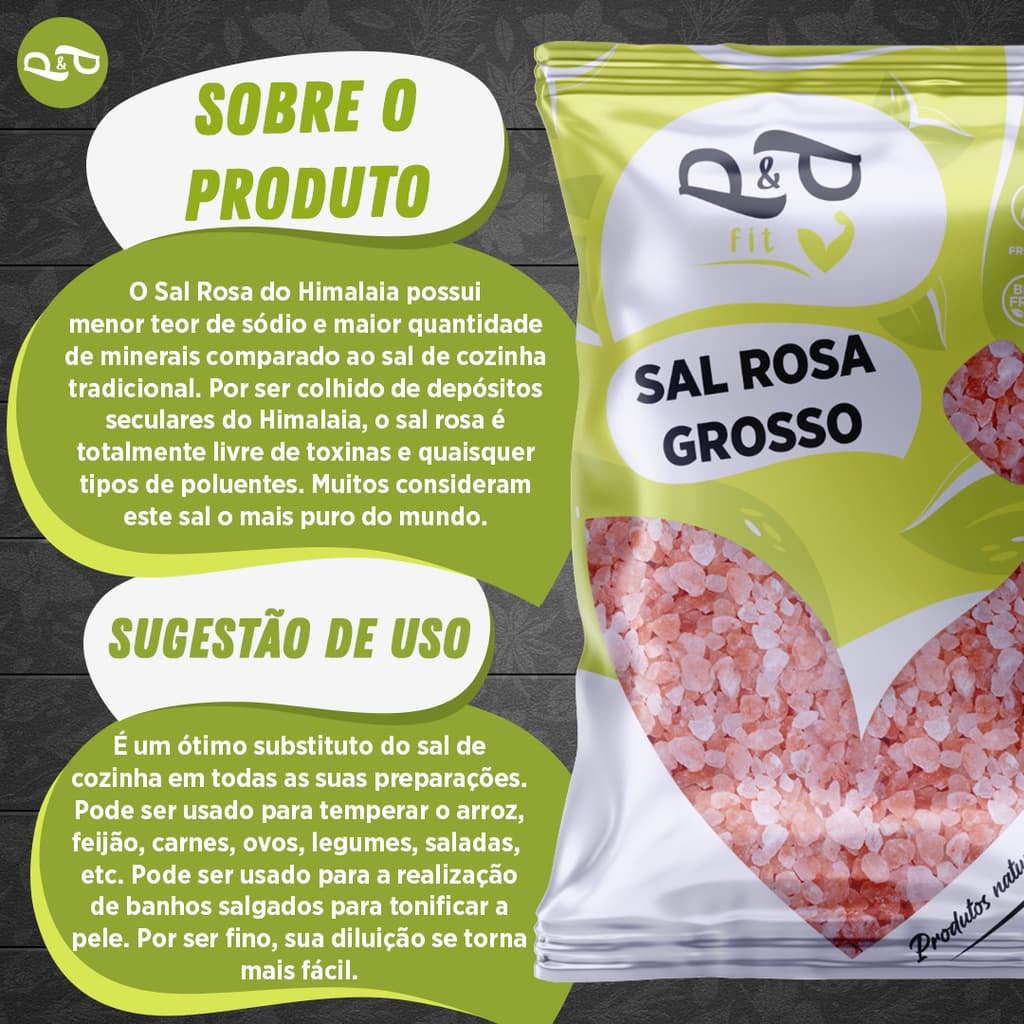 Sal Rosa do Himalaia Grosso 1Kg - P&P