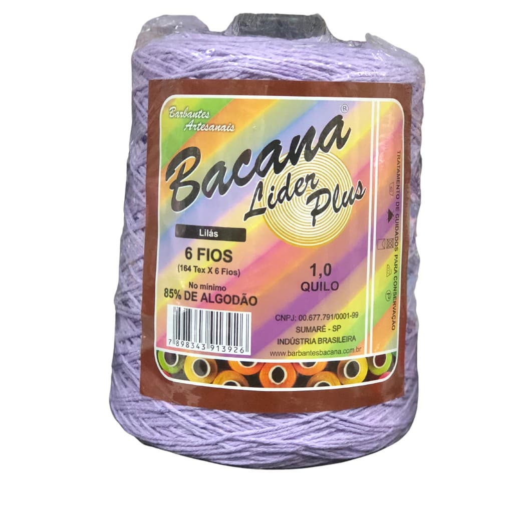 Barbante Bacana 1kg 06 Fios - Ideal Para Fazer Tapete Em Croche