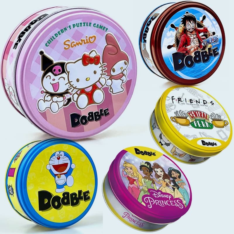 Spot it Hello Kitty Dobble Game Kawaii Anime Sanrio Kuromi Pokemon Pikachu Cards Metal Box Family Party Puzzle