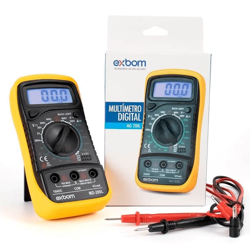 Multímetro digital Profissional Portátil LCD com Iluminação de Fundo MD-200L