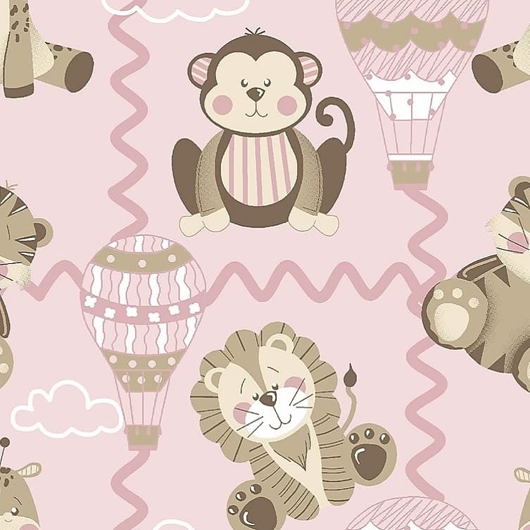 Tecido Patchwork Bichinhos Baby Rosa RT309