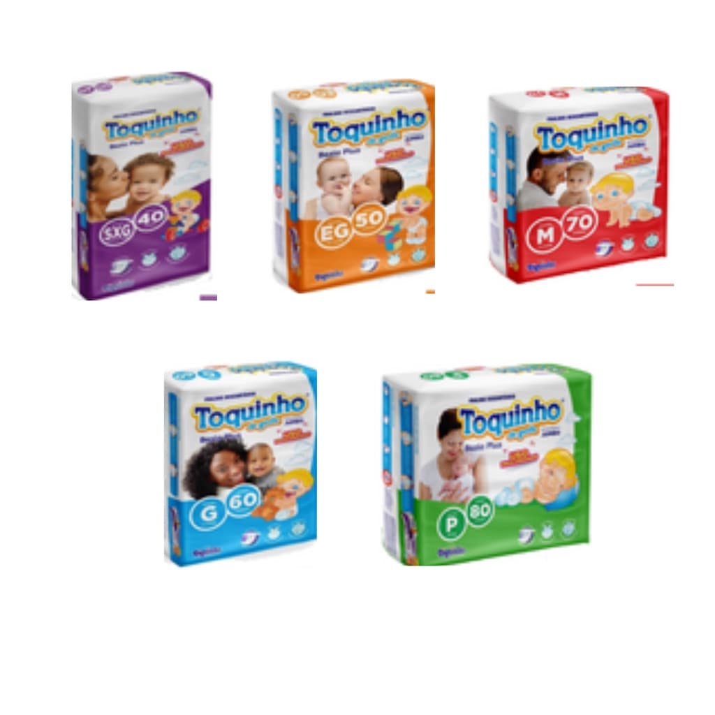 Fralda Toquinho de Gente Basic Plus Jumbo P M G EG SXG - Econômica