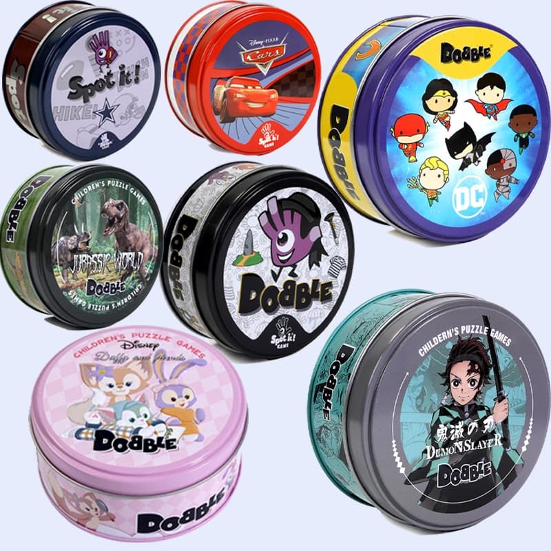 Spot it Dobble Card Game Demon Slayer  LinaBell  Jurassic World Sports Gift Christmas Party Family Playing Tin Box