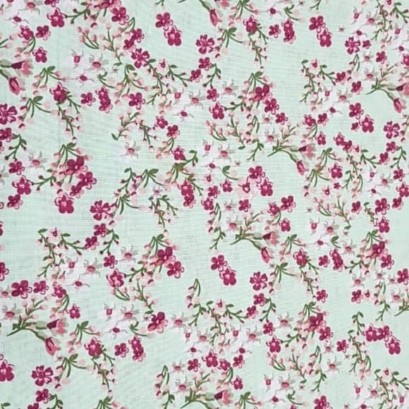 Tecido Patchwork Floral Fundo Verde BG026
