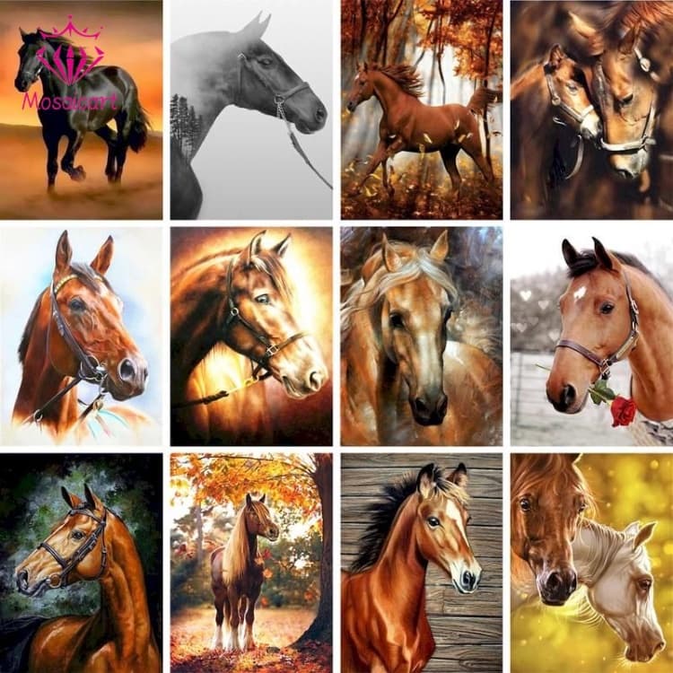 MA 5D Pintura Com Diamante Animal , Cavalo , Decoração De Casa Completo DIY , Size : 40x50cm/50x70cm