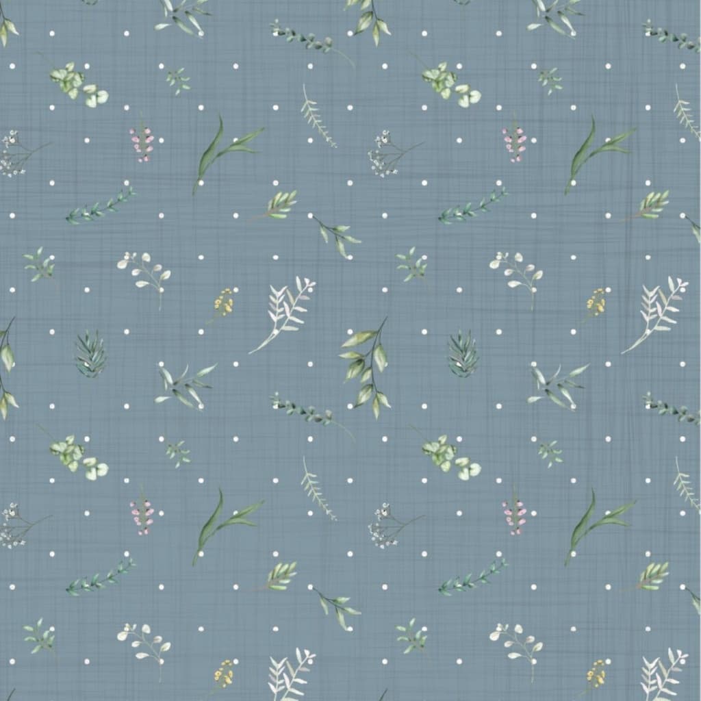 Tecido Patchwork Digital Floral Azul Cris Poletto CM4720