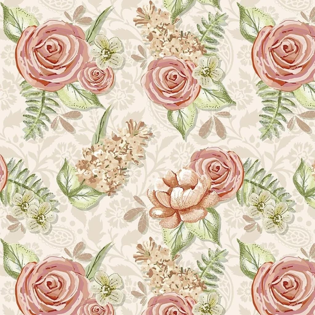 Tecido Patchwork Digital Floral Romântico BF004
