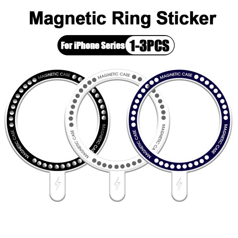 Anéis Adesivos Para Carregamento Sem Fio  Suporte Universal Carro Telefone Celular Carregador Magnético Patches Metálicos Compatíveis iPhone Série 14/13/12