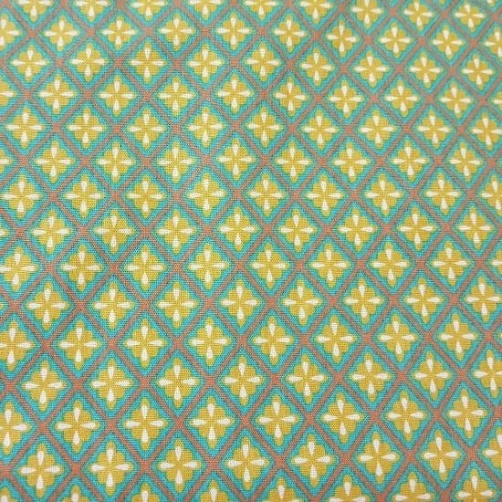 Tecido Patchwork Master Geométrico Verde Amarelo Multicor 4082