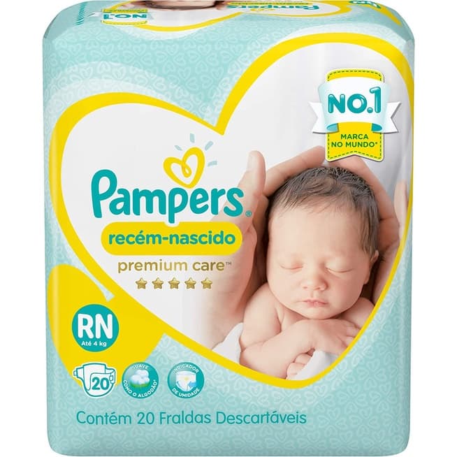 Fraldas Pampers Recém-Nascido Premium Care RN até 4kg  20 Fraldas