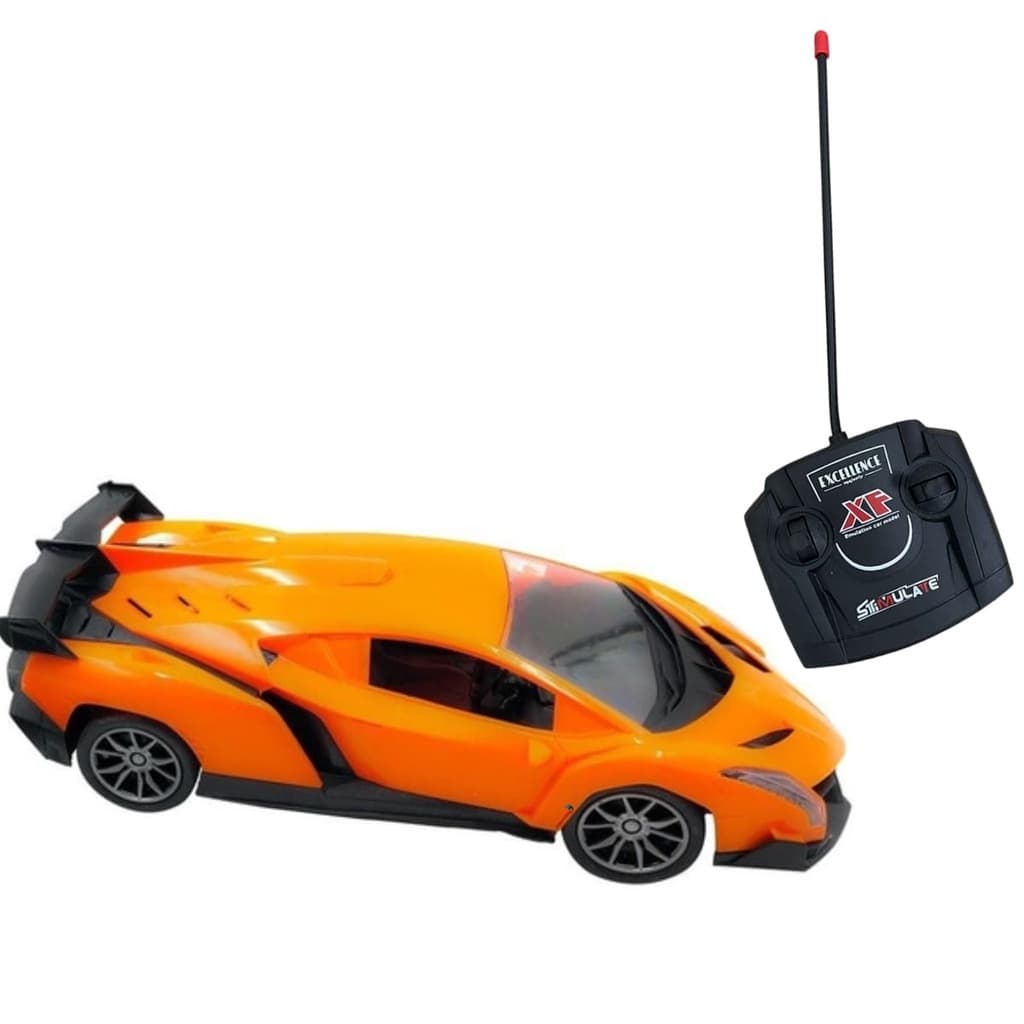Carrinho de controle remoto infantil a pilha, cor: laranja 1:16