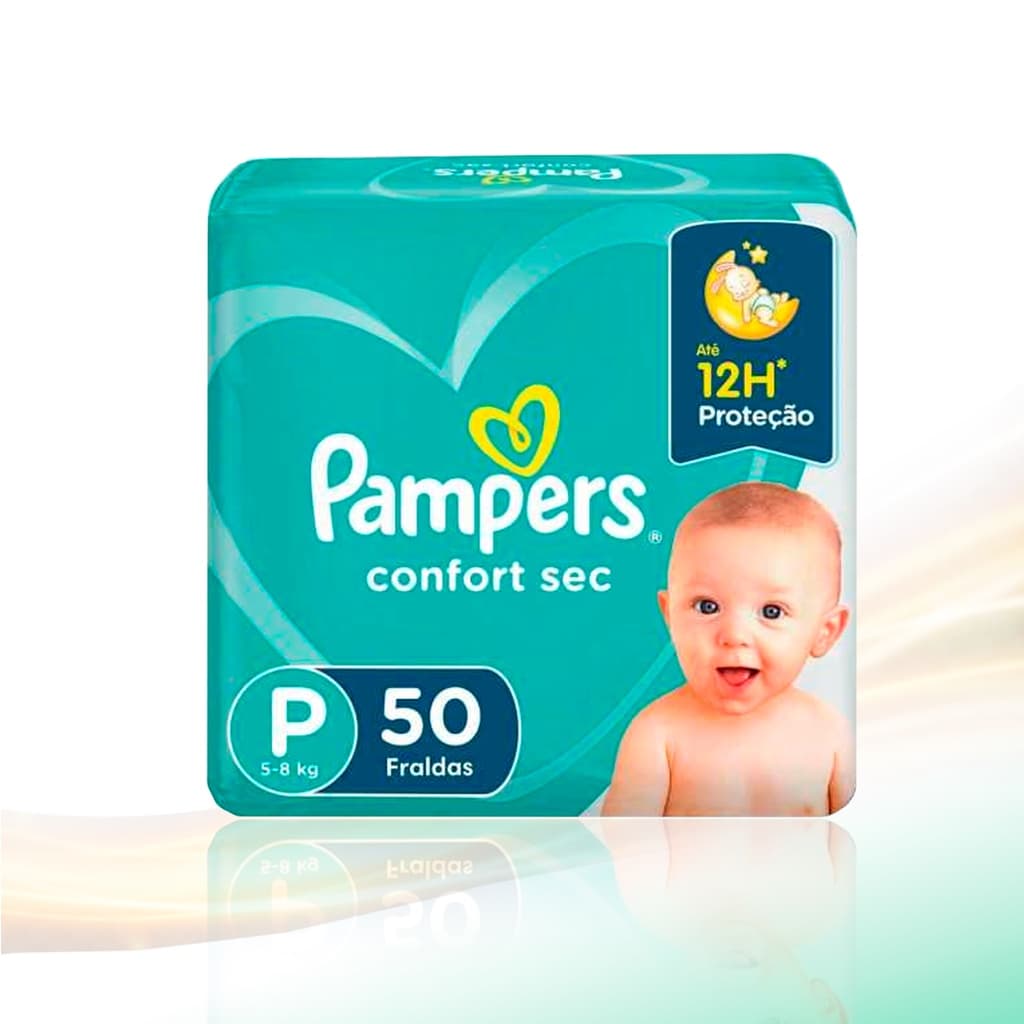 Fralda Pampers Confort Sec P com  50 Unidades