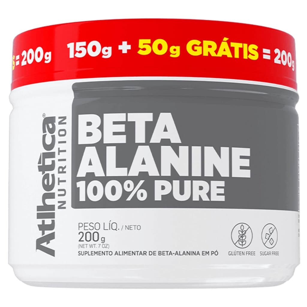 Beta Alanina Atlhetica Nutrition 200g - Pré Treino sem Cafeína Pump nos Treinos