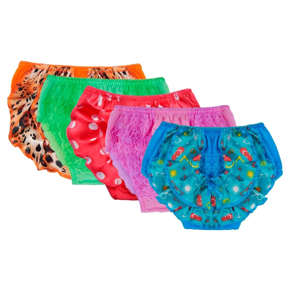 Kit 25 Calcinha Infantil Babado Cobre Fralda Algodão Atacado