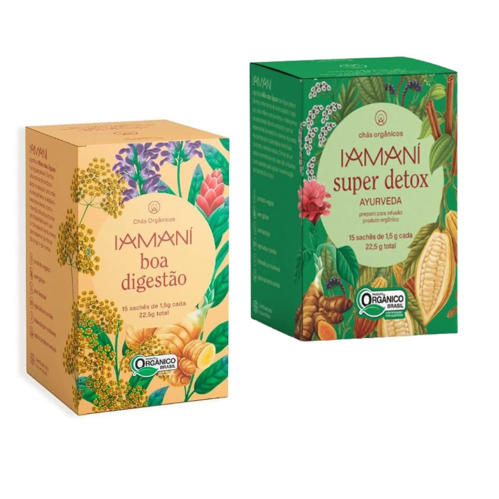 Chá Orgânico Boa Digestão  +  Chá Super Detox Ayurveda Iamani