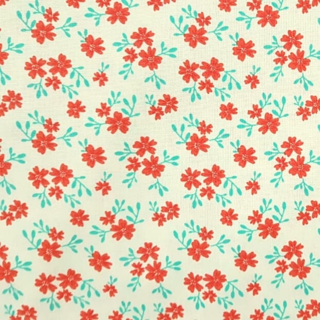 Tecido Patchwork Floral Creme BG057