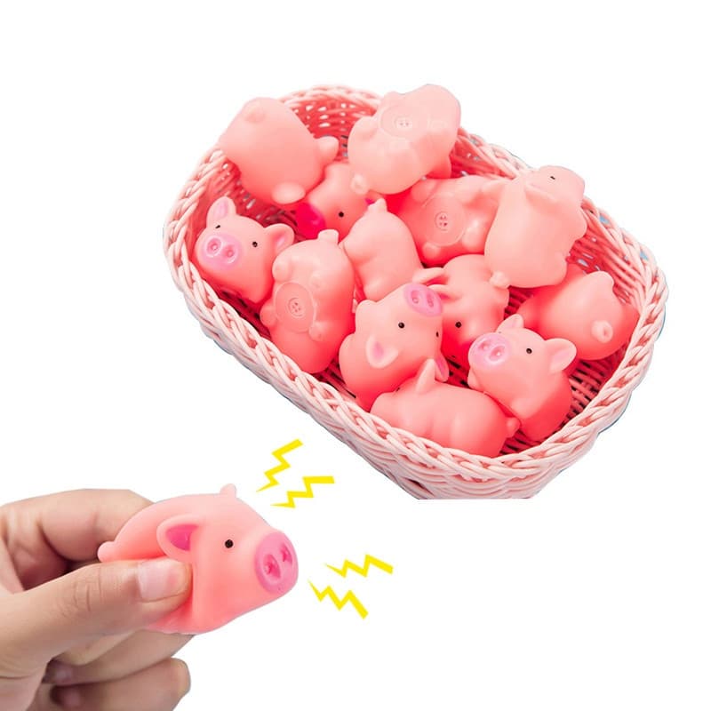 2/5/10pcs Brinquedos Fofinhos De Animais De Estimação Porco Rosa Squeeze Squeaky Chew Jogos Interativos Treinamento Funny Toy Soft Rubber Mini Dog Supplies