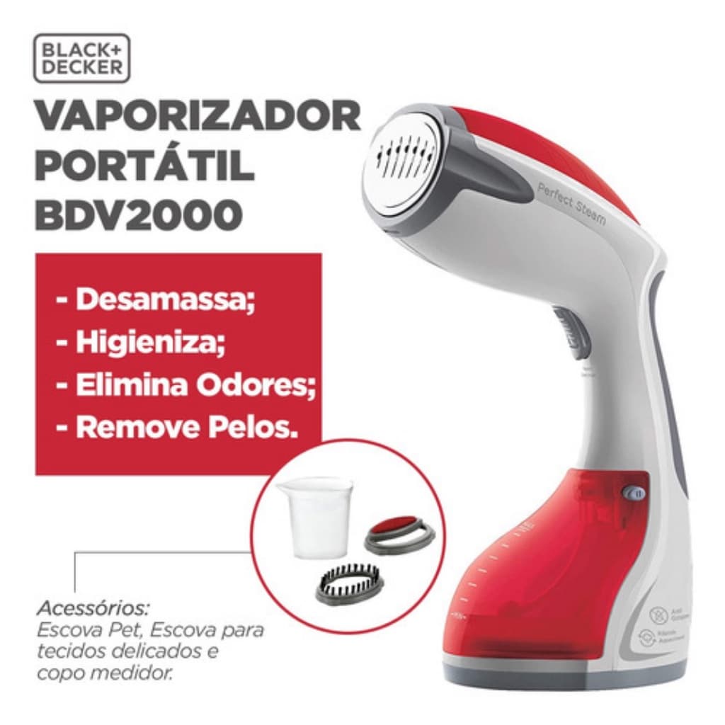 Vaporizador Passar Roupas a Vapor Passadeira Portátil Black Decker