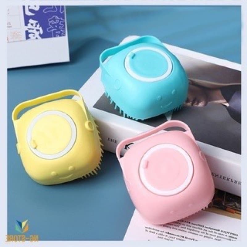 De Silicone Esponja Para Banho Com Dispenser Shampoo / Sabonete Escova Crianças, Adultos e Pets