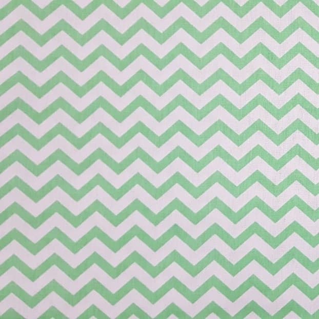 Tecido Patchwork Chevron Verde Branco BG082