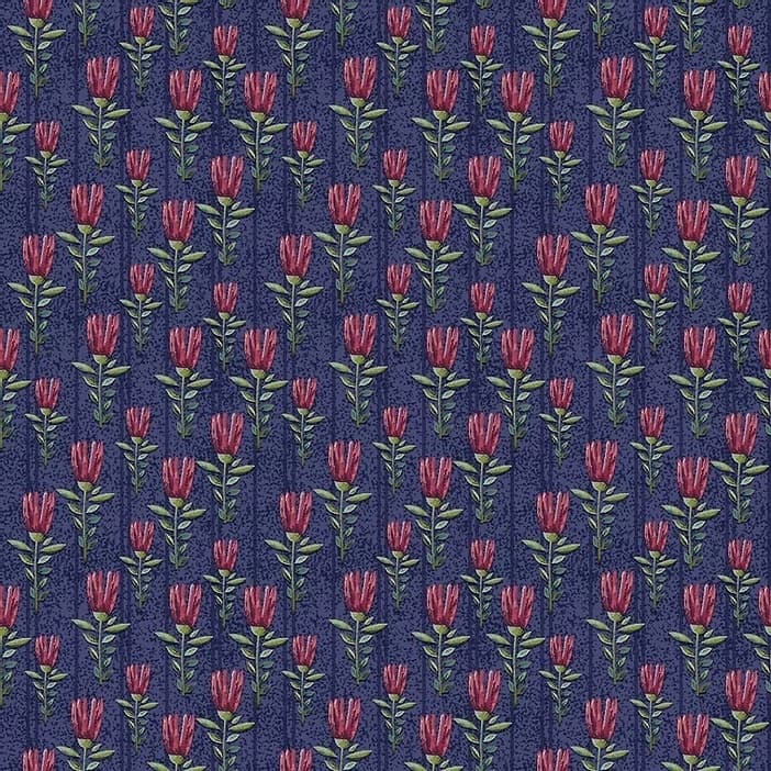 Tecido Patchwork Digital Mini Floral Azul Marinho Elegance EL005