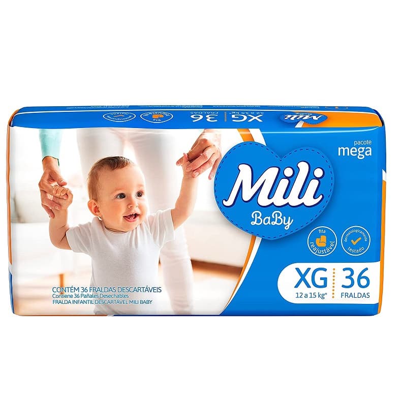 Fraldas Descartável Mili Baby Mega Xg Com 36Un – Mili
