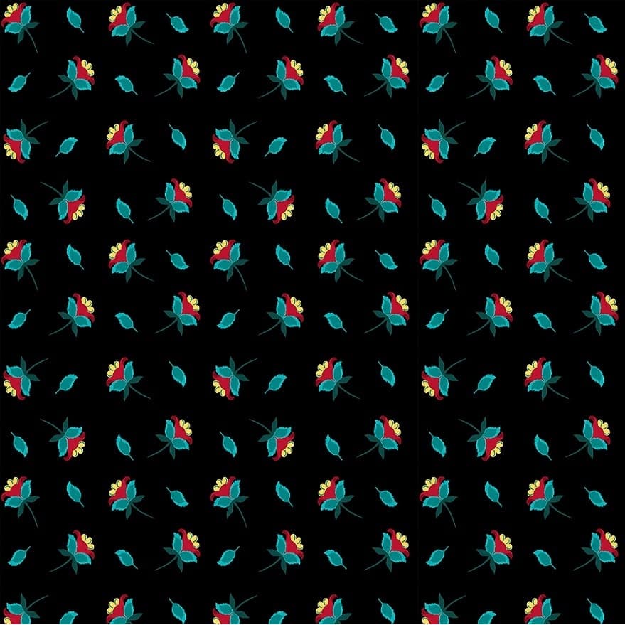 Tecido Patchwork Caleidoscópio Mini Flores Preto 13306
