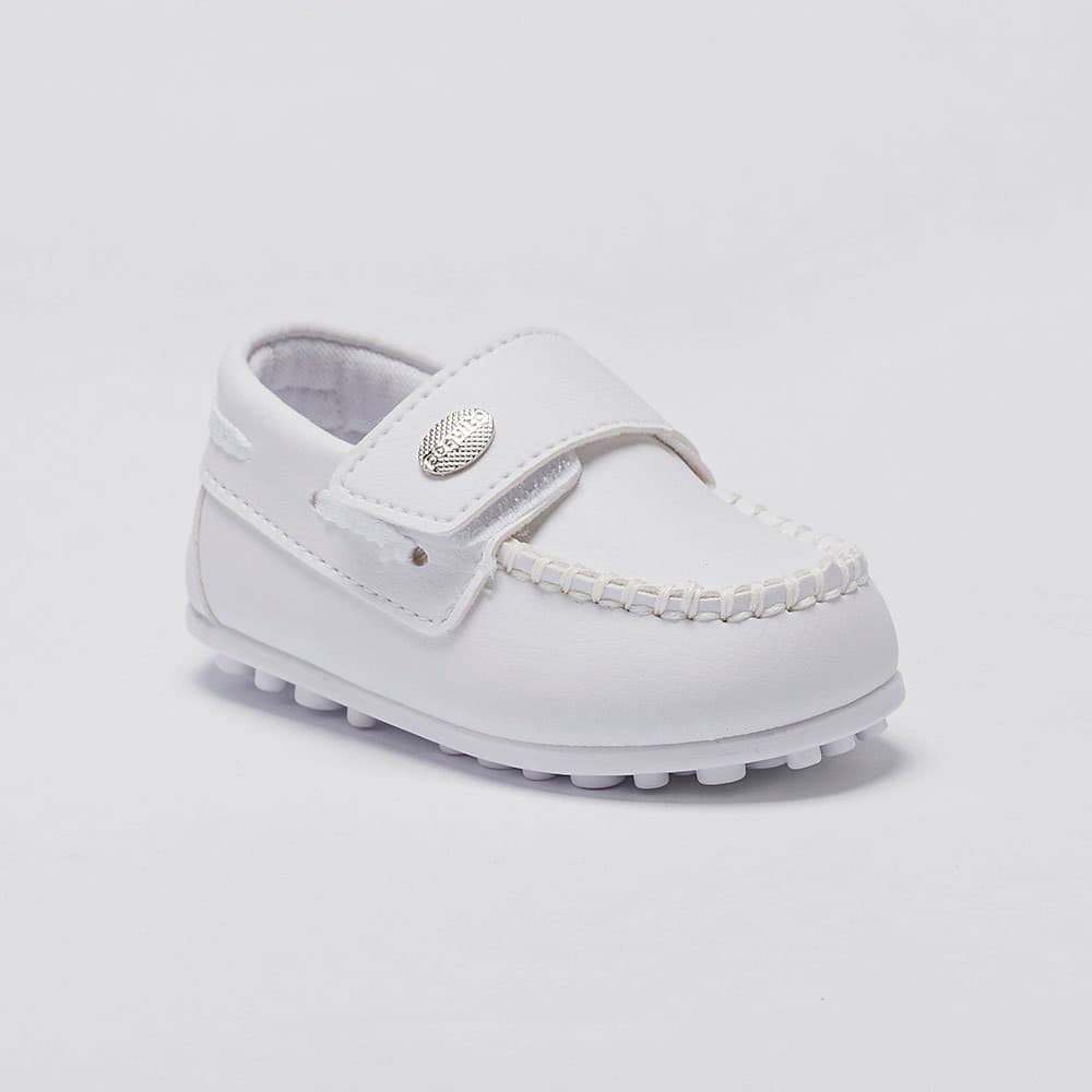 Mocassim Infantil Menino Babê Batizado Festa Sapato Branco Confortável Leve 37127 Pequito